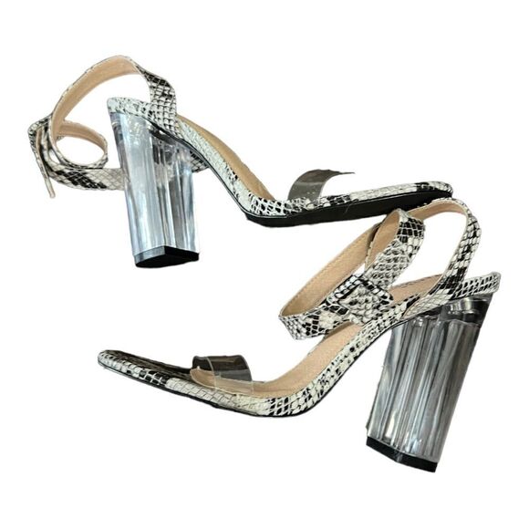 OLIVIA FERGUSON Grey Snake Print Heels. Size 7.5 NWOT - Picture 5 of 7